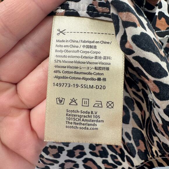 Scotch & Soda leopard print cotton button down shirt - Picture 3 of 6